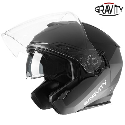 그라비티 G-11 플러스 이너바이저 내장 오픈페이스 헬멧 블랙그레이